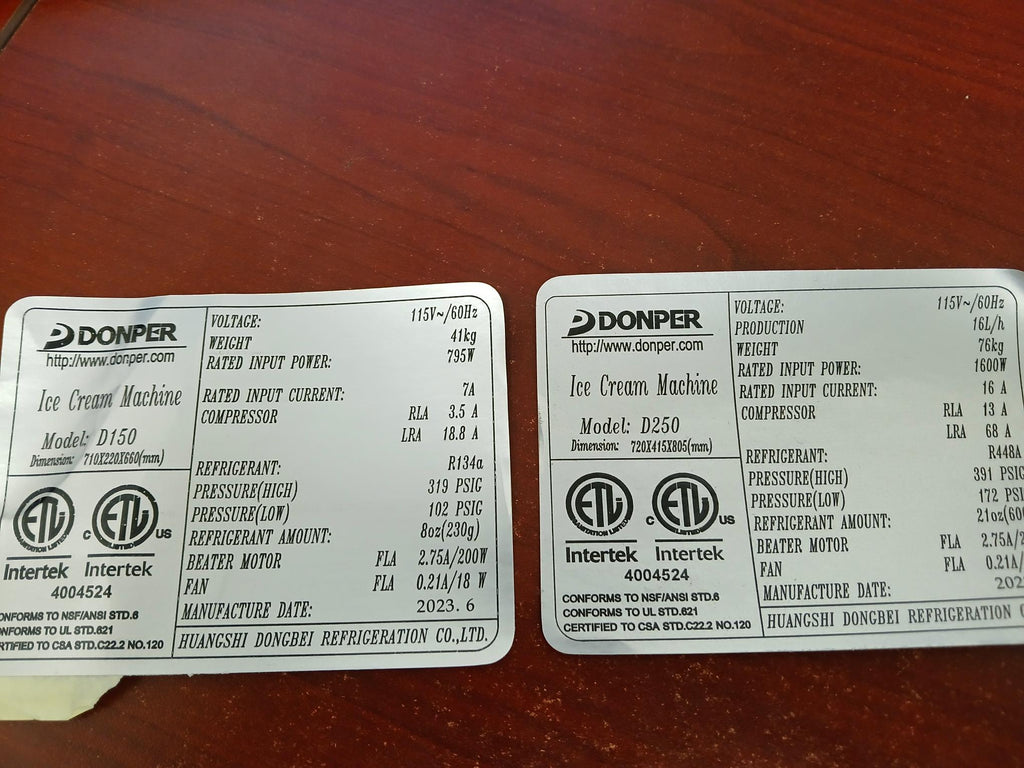 D150, D250 - ETL/NSF